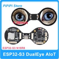 ESP32-S3 DualEye AI-Board mit zwei 1,28-Zoll runden IPS-LCDs 240x240 GC9A01A CST816 N16R8, zwei Mikrofonen, Lautsprecher, AI-Spielzeugroboter, WiFi, BLE