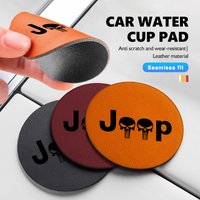 2PCS Car Coaster Suede Water Cup Mat Waterproof Pad Cup Holder Accessories For Jeep Cherokee Patriot Liberty Wrangler JK JL