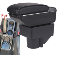 For Ford Fiesta Armrest Box For Ford Fiesta 3 Car Armrest 2011-2018 Car Storage Box Accessories PU Leather easy installation