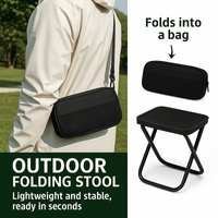 Foldable Outdoor Stool, Lightweight Portable Folding Chair with Carrying Bag, Compact Seat for Camping, Fishing, Hiking, Picnics