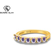 Classic Round Simple Ring 925Sterling Silver 0.1CT*7 D Color Moissanite Fine Jewelry Women Ring For Wedding Valentine's Day Gift