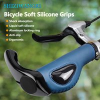 1 paar Fahrrad Grip Lenker End Kappe Aluminium Legierung Schloss Mountainbike Grip Griff Anti-slip Leder Fahrrad Anti-slip Grip