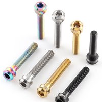 M6x30/35mm Bicycle Stem Top Cap Screw Titanium Alloy Ultra-light Bicycle Headset Top Cap Bolt Colorful Vacuum Plating