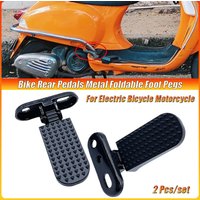 2x Bike Rear Pedals Metal Foldable Foot Pegs for Electric Bicycle Motorcycle Modify The Foldable Pedal Accessories
