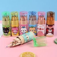 12Pcs/Box Cute Mini Color Pencils Creative Stationery Cute Bear Pencils For School Colored Pencils School Supplies