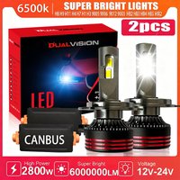 DUALVISION 2800W 6000000LM PLUS H7 H11 H1 H4 Led Headlight Bulb 6000K LED HB3 HB4 Double Copper Tube Led Lights Kits for Car 12V