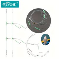 ZYZHE Sea Fishing Rigs 2-Aberdeen Hooks Tie off the String Hooks with Luminous Tube Pre-tied Fishing Bait Rigs Flapper Rigs