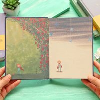 Color Page Illustration Cute Notebook Beautiful Diary Student Hardcover Notepad
