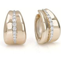 Classic Gold Color Inlaid Cubic Zirconia Copper Hoops Women's Earrings Shine Daily Wear Party Earrings Woman Fashion Jewelry