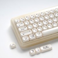XVX Glossy Off-white Custom PBT MAC Keycaps Ceramic Style Dye Sub 139 Keys MOA Profile for Cherry MX Mechanical Keyboard