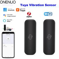 WiFi oder Zigbee Vibrationssensor Home Security Schutz Tuya Smart Life App Echtzeit-Fernschockalarm mit schwarzer Farbe