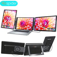 Rospider 16" 2.5K Portable Tri-Screen Monitor for 12-16.5" Laptop, Detachable Triple Screen Extender, 2560x1600 QHD IPS Display