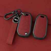 Metal Leather Car Folding Key Case Cover for Peugeot 208 301 308 3008 for Citroen C3 C3L C3-XR C4 Cactus Auto Accessories