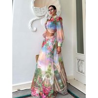 Fashion Floral Print 2 Piece Sets Women Outfit Spring Clothing Women 2026 Full Sleeve Shirt Long Skirt Suit Commuting Dress Sets