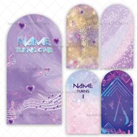Mehofond Custom Kpop Arch Cover Background Purple Music Girl Birthday Party Baby Shower Background Arched Decor Photo Prop