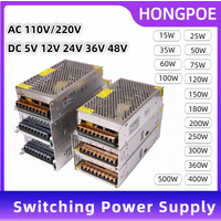 Alimentation à découpage DC 5V 12V 24V 36V 48V 15W-500W, transformateur de lumière AC 110V/220V SMPS 2A 5A 10A 15A 20A pour bandes LED CCTV