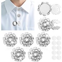 3PCS Decorative Rhinestone Buttons Covers Detachable Snap On Crystal Jewelry Buttons for Women Dress Suit Cuff Shirt Accessories