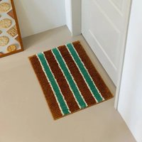 VIKAMA Retro American Striped Rug Non-slip, machine-washable home mat Ideal for entryways, hallways, kitchens, and bathrooms