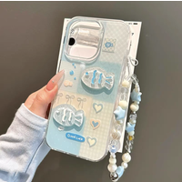Cute Fish Bow Love Heart Case Compatible for IPhone 15 12 16 13 11 14 Pro Max XS X XR Max 12 15 16 Plus SE 2020 New Imd Cover