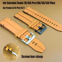ANBEST 22 26MM for Garmin Fenix 6/6 Pro/5/7 Band for Fenix 7X/6X Pro/6X/5X/5X Plus Genuine Leather Strap Bracelet