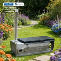 Red Cedar Wood Fired Stainless Steel Hot Tub Spa Outdoor One Person Bathtub Wood Burning