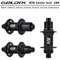 GOLDIX M370 36T Ratchet Bicycle Hubs 28 Hole J-Bend Spoke Center Lock Disc Brake Mountain Bike Hub HG/XD/MS 4pcs Seal Bearing