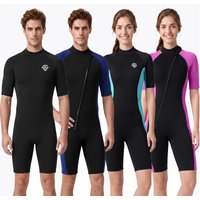 Men 2MM Short Sleeve One Piece Wetsuit Thickened Neoprene Thermal Diving Suit Plus Size for Surfing Snorkeling Swimming Diving