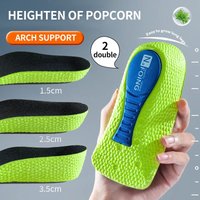 Memory Foam Height Increase Insoles for Men Women Orthopedic Arch Support Flat Feet Heel Lift Shoe Inserts Comfort Foot Care Pad