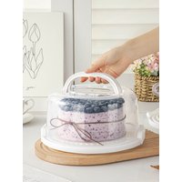 Reusable Transparent Cake Box Birthday Packaging Holder Handheld 6 Inch 8 Inch Bake Cooking Dish Plate Storage Container