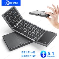 Podwójna klawiatura Bluetooth 5.1 3 składana mini klawiatura Składana klawiatura z możliwością ładowania z touchpadem dla Windows Android IOS iPad