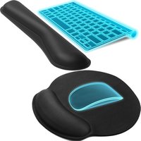 Wrist Rest Mouse & Keyboard Pad with Non-Slip Base Wrist Rest Pad Ergonomic Mousepad For Typist Office Gaming PC Laptop Computer