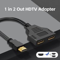 HDTV 1 in 2 1080P HD Splitter Adapter Male To 2 Female Head Adapter HDTV Male To Female Conversion Cable