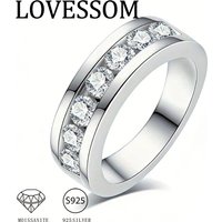 A Simple and Stylish 925 Sterling Silver Ring with a 2.1-Carat Moissanite, Perfect as a Gift for Women.