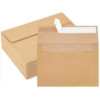 20pcs Vintage Blank Kraft Envelopes Sealing Pe Multi-function Kraft Paper Postcard Release Adhesive Greeting Card Gift Packaging