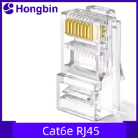 20/50/100pcs Cat6 Cat6e RJ45 Connector Module Plug 1000Mbps Ethernet Cables Adapter Gold Plated Network Crystal Heads