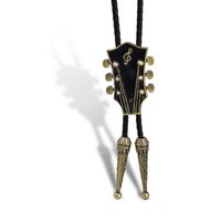 Western Bolo Tie Gaitar Bolo Tie Cowboy Leathers Necktie Moranse Bolo Tie Gaitar Music Necklace Sweater Chain Necklace