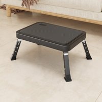 Adjustable Height Iron Step Stool, Heavy Duty Non-Slip Foldable Footstool for Home, Office, Bedroom & Kitchen
