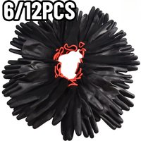 6/12PCS Black Coating Gloves Nylon PU Gloves Woodworking Horticulture Automobile Maintenance Anti Slip and Dustproof Daily Use