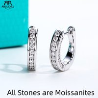 AnuJewel 0.56cttw Luxury Moissanite Ear Hoop Earrings 925 Sterling Silver Earring For Woman Wedding Engagement Jewelry Wholesale image 4