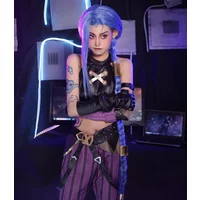 Jinx Cosplay Costume LOL Suit for Halloween Carnival Party Event Anime Adult COS Christmas Gift