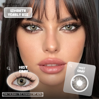 Bio-essence Colored Contact Lenses Blue Colored Pupils Natural Look Brown Eye Lenses Gray Lens Cosmetic for Woman Beauty Yearly