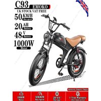 AliExpress NONE E-BIKE C93 1000W Motor 48V20AH Lithium Battery Hydraulic Brake Electric Bicycle 20inch off-road tires Adult all-terrain ebicycle