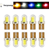 10PCS T10 194 168 LED Light Bulb 5W 8SMD Silica Bright License Lamp Bulbs White Red Blue Yellow Pink DC 12V