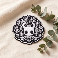 1PC Hollow Knight Embroidered Patch Medieval Royal Gothic Punk Iron On Patches Badge DIY Gift Applique For Clothes Trucker Hat