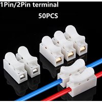 Quick Wire Connectors 1P 2P No Soldering Required Spring Clamp Cable Terminals Screwless Terminal Block for Electronics