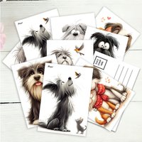 16pcs,Cute Healing Animal Art Postcards, HD Printed, birthday/anniversary gifts, collectibles, suitable for gift-giving