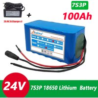 AliExpress LOLRKO 100% New 7S3P 18650 24V 100000mAh Rechargeable Batteries 24V Lithium Battery Wheelchair Battery 7s3p Battery Pack for Bicycle