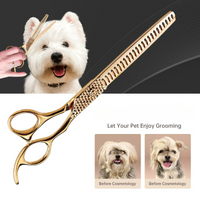 7.5'' Fishbone Thinning 60% Pet Scissors Professional High Quality For Japan440C Pets Grooming Hair Shears Hairdressing Scissors