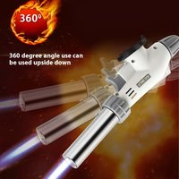 Adjustable Flame Gas Torch Welding Torch Butane Burner Auto Ignition for Camping BBQ Cooking - Standard/Upgrade/Black Edition
