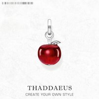 Pendant Apple Red Brand New Fashion 925 Sterling Silver Jewelry Accessories Symbol of Perfection Gift For Women